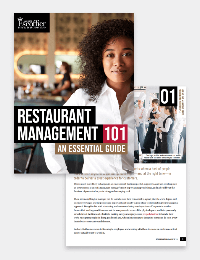 Restaurant management 101 cover page and internal page screenshots
