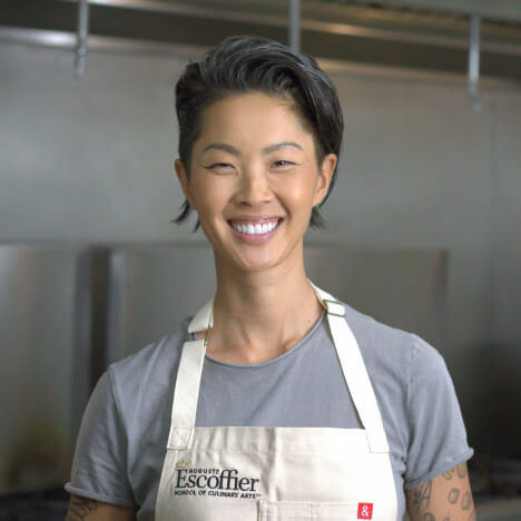 Kristen Kish, Top Chef host and Escoffier Chef-in-Residence, smiling