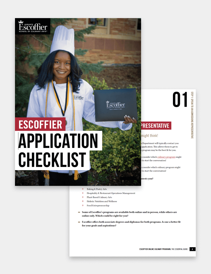 escoffier application checklist mobile cover and internal page screenshots