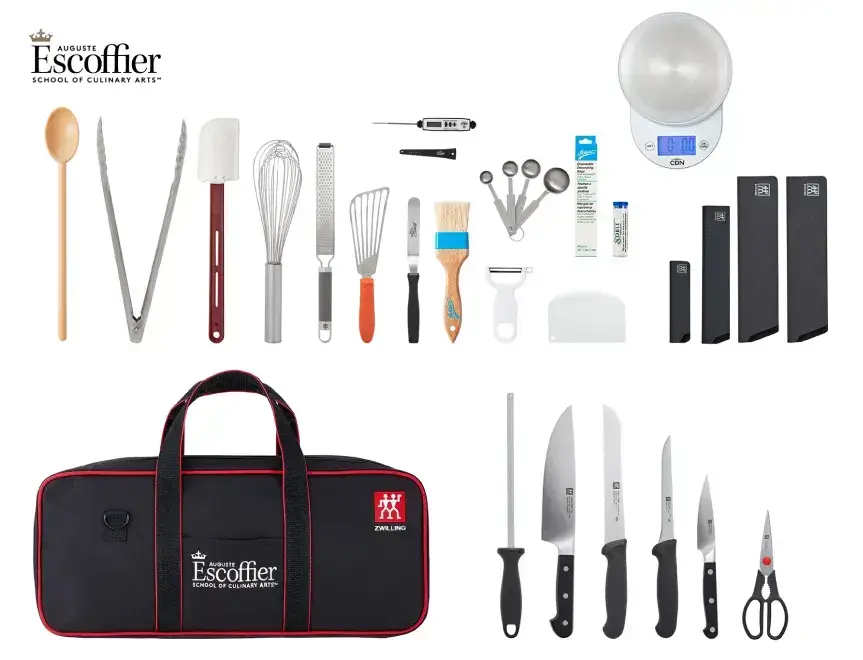 Escoffier ZWILLING culinary arts toolkit flat lay