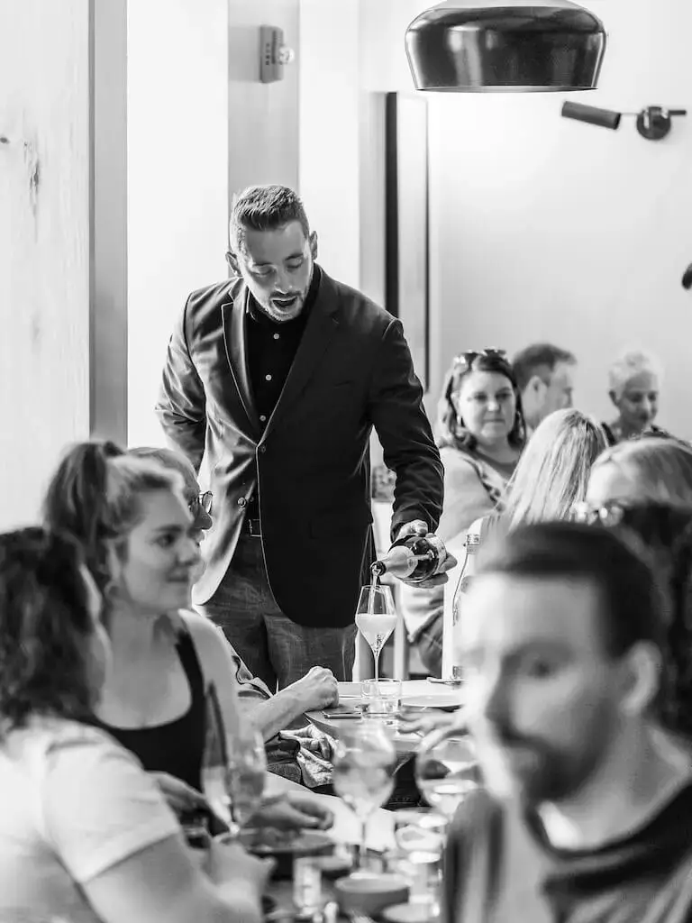 Connor Fowler working in a restaurant during service