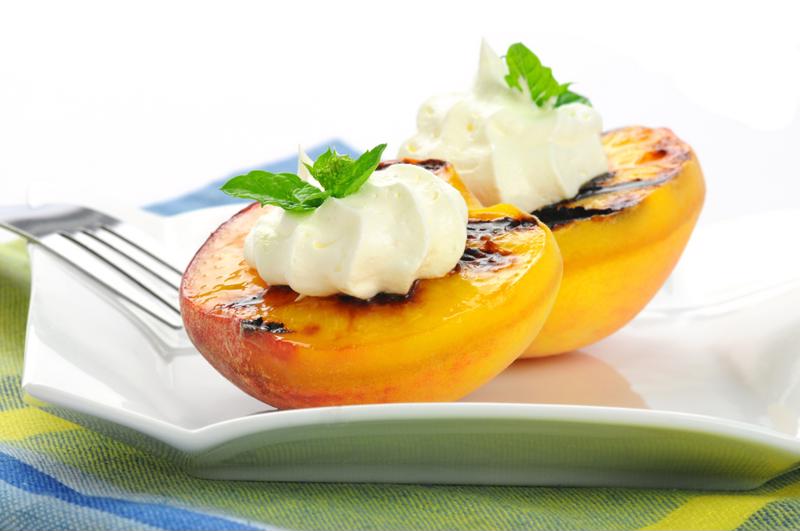 Grilled peaches bring out the sweetness.