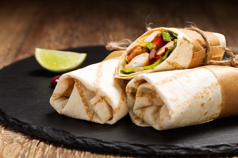 Chefs can customize burritos with a wide variety of fillings.