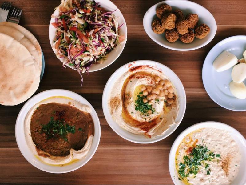 Array of Israeli foods.