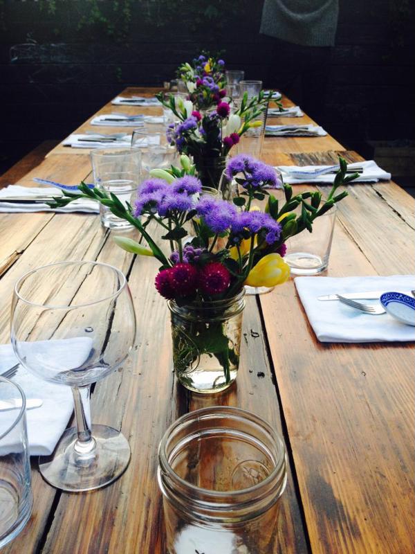 A centerpiece on a restaurant table.