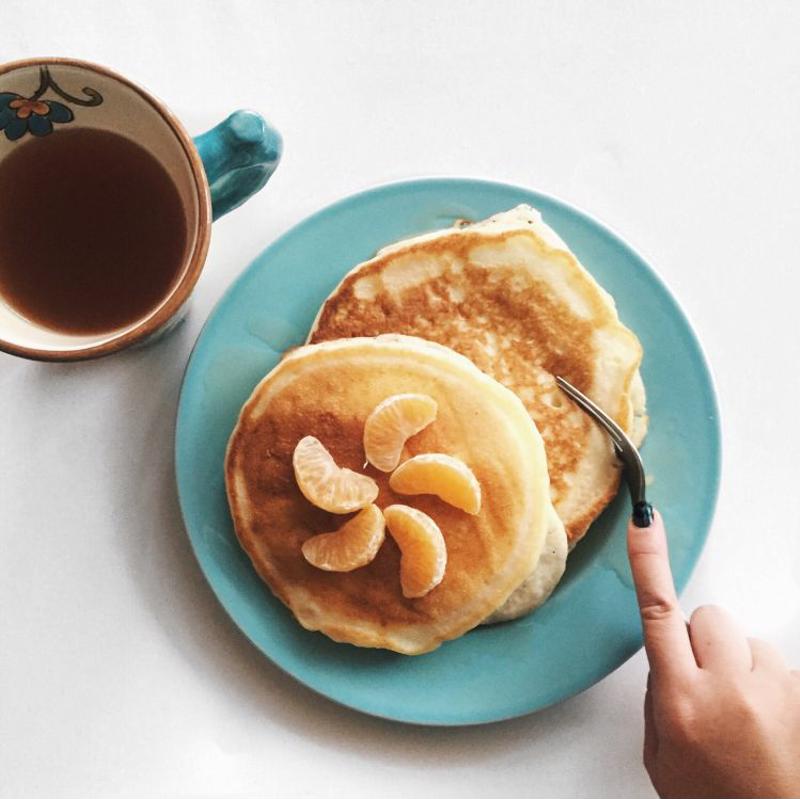 Pancakes with coffee