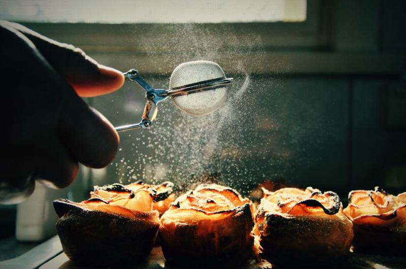 Finishing touches on baked goods.