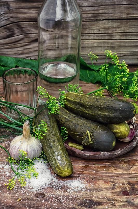 An assortment of classic pickling supplies.