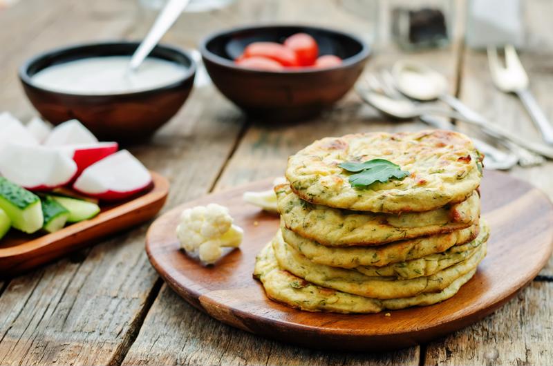 Cheesy cauliflower pancakes? Sure, why not?