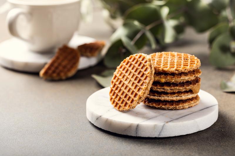 Cookies on a marble plate.